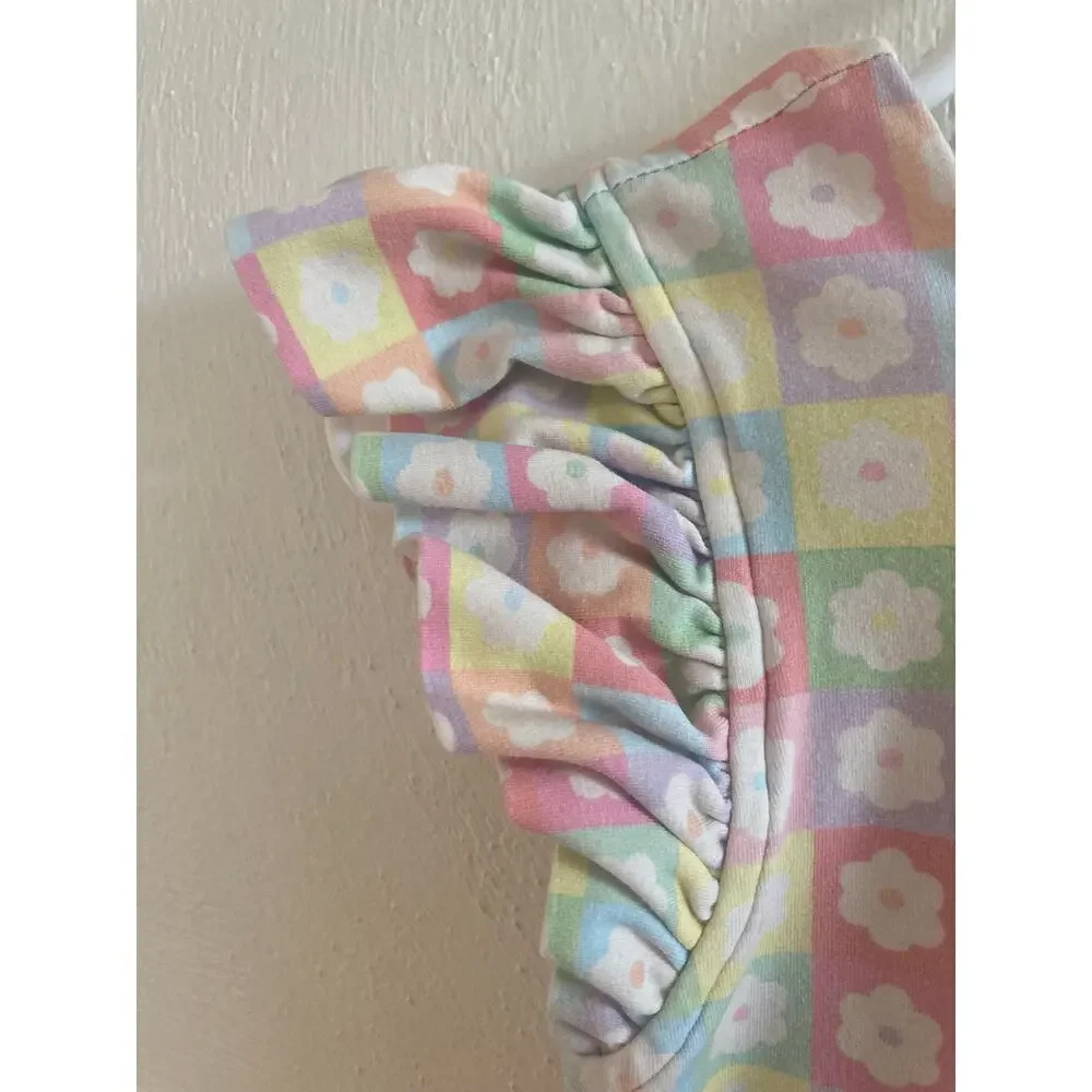 Ollie Jay Girls' Olivia Dress in Floral Blocks Frill Sleeve Age 7 - Picture 6 of 7